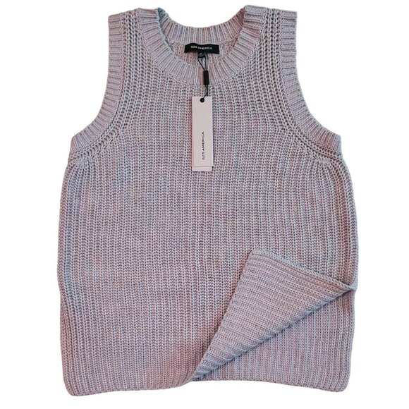 525 America Sweaters - 525 AMERICAN L Light Purple Lavender Chunky Knit Sweater Tank Top NWT